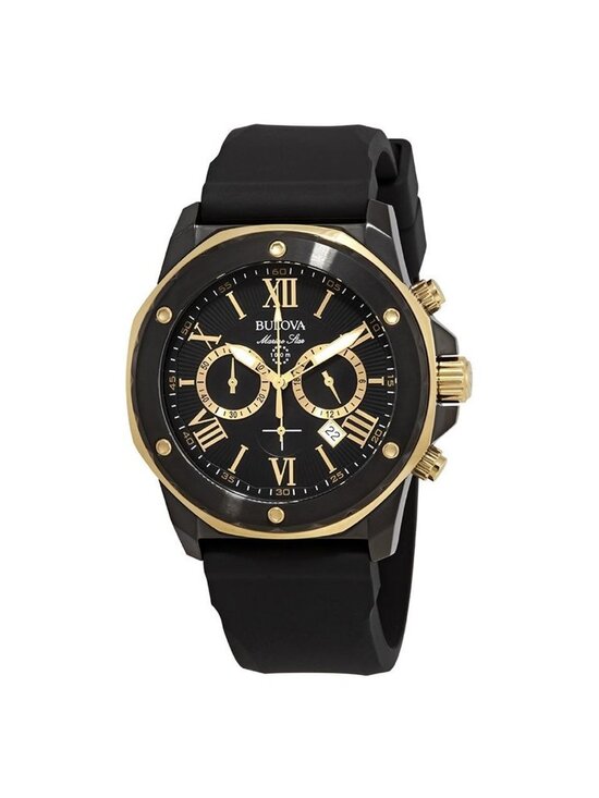 NWT Bulova Marine Star Chronograph Black Dial Men\'s Watch